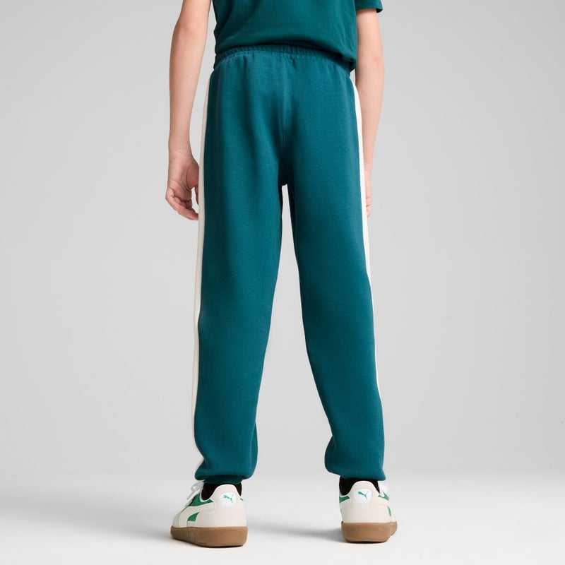PUMA Iconic T7 Kids Boys Green Track Pants Youth - Image 2